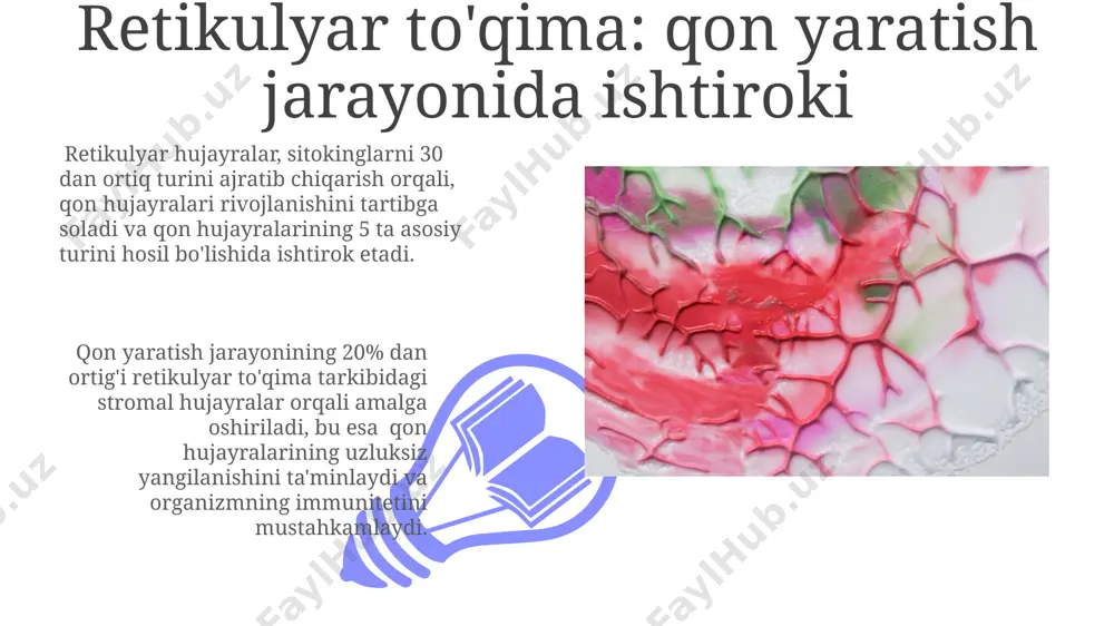 i to'qima, masalan, suyak, 70% dan ortiq mineral tuzlar, asosan kaltsiy fosfat va gidroksiapatitdan iborat bo'lib, bu uning yuqori mexanik mustahkamligini ta'minlaydi. to'qimalarning mexanik xususiyatlarini yaxshilash uchun, masalan, tendonlar va ligamentlarning tarkibiga 20-30% kollagen tolalari kiradi, bu esa ularga yuqori cho'ziluvchanlik va kuch beradi, ularning yirtilish nuqtasini oshiradi. tog'ay to'qimasi: turlari va xususiyatlari elastik to'qima, asosan, o'pka va qon tomirlarida joylashgan bo'lib, 50% dan ortiq elastik tolalarga ega va kengayish va qisqarish xususiyatlariga ega. bu elastiklik yurak faoliyatida muhim rol o'ynaydi, uning tezligi daqiqada taxminan 70 urishni tashkil qiladi. tog'ay to'qimasining 3 turi mavjud: biriktiruvchi, qo'llab-quvvatlovchi va suyuq. ularning har biri, masalan, suyak to'qimasida 30% dan ortiq kollagen tolalarini o'z ichiga oladi va organizmning turli hududlarida, jumladan, o'zbekistonning farg'ona vodiysida uchraydi. yog' to'qimasi: energiya zaxirasi va himoya vazifasi yog' to'qimasi, hujayralararo moddalarining tuzilishi tufayli, immunitet tizimiga yordam berib, 100 dan ortiq turdagi hujayralarni o'z ichiga oladi va bu orqali infeksiyalardan …