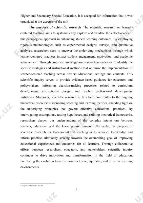 ng and learning theories, shedding light on the underlying principles that govern effective educational practices. by interrogating assumptions, testing hypotheses, and refining theoretical frameworks, researchers deepen our understanding of the complex interactions between learners, educators, and the learning environment. ultimately, the purpose of scientific research on learner-centered teaching is to advance knowledge and inform practice, ultimately striving towards the overarching goal of improving educational experiences and outcomes for all learners. through collaborative efforts between researchers, educators, and stakeholders, scientific inquiry continues to drive innovation and transformation in the field of education, facilitating the evolution towards more inclusive, equitable, and effective learning environments. the tasks of the theme scientific research on learner-centered teaching aims to systematically investigate the effectiveness and underlying mechanisms of this pedagogical approach. through empirical inquiry using diverse methodologies, researchers seek to validate the impact of learner-centered practices on student engagement, motivation, and academic achievement. by identifying effective …