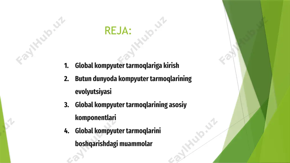davom etmoqda. global kompyuter tarmoqlarining asosiy komponentlari global kompyuter tarmoqlari - bu marshrutizatorlar, kalitlar, serverlar va ma'lumotlar markazlari kabi asosiy komponentlardan tashkil topgan murakkab tizimlar. ushbu komponentlar butun dunyo bo'ylab uzluksiz aloqa va ma'lumotlar uzatishni ta'minlash uchun birgalikda ishlaydi. routerlar ma'lumotlar paketlarini tarmoq orqali yo'naltirishda hal qiluvchi rol o'ynaydi, kalitlar esa qurilmalarga mahalliy tarmoqlar ichida muloqot qilish imkonini beradi. serverlar ma'lumotlarni saqlaydi va boshqaradi, foydalanuvchilar uchun qulaylik va xavfsizlikni ta'minlaydi. ma'lumotlar markazlari global kompyuter tarmoqlarining asosi bo'lib xizmat qiladi, katta hajmdagi ma'lumotlarni o'z ichiga oladi va ulanish va qayta ishlash quvvati uchun infratuzilmani ta'minlaydi. ushbu asosiy komponentlar zamonaviy raqamli aloqaning ishlashi uchun zarurdir. global kompyuter tarmoqlari xavfsizlik, masshtablilik va unumdorlikni boshqarishda qiyinchiliklar tug'diradi. vaqt zonalari bo'yicha markazlashtirilmagan tizimni muvofiqlashtirish kuchli boshqaruv va monitoringni talab qiladi. 01 transchegaraviy qoidalarning murakkabligi va madaniy farqlar yana bir qiyinchilik darajasini oshiradi. at guruhlari global tarmoqni samarali boshqarish uchun turli infratuzilmalar va aloqa uslublariga moslashishi …