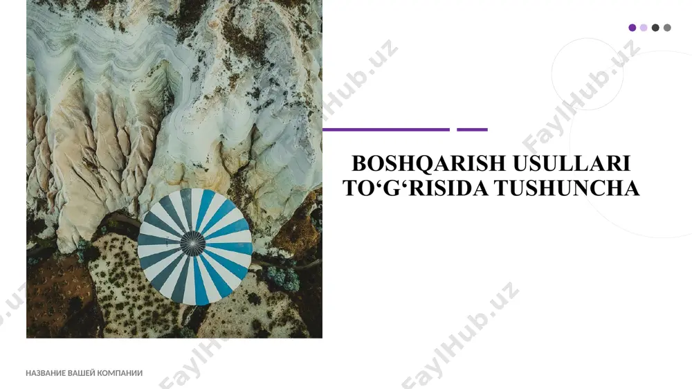 ir davr sharoitlariga muvofiq keladigan munosabatlarni o’rnatishni talab qiladi. masalan, bozor iqtisodiyoti sharoitida umumjamiyag manfaatlarini ro’yobga chiqarish maqsadida quyidagi iqtisodiy boshqaruv usullariga, ya'ni: korxonalar va xo’jaliklarga faoliyat yuritishlarida erkinlik va mustaqillik berish; xo’jaliklarni pirovard natijalariga binoan moddiy rag’batlantirish, soliq imtiyozlarini berish; korxona va xo’jaliklar o’rtasidagi o’zaro shartnomalarning bajarilish intizomini mustahkamlash va ularning rolini oshirish; moliya-kredit munosabatlarini takomillashtirish; bozor munosabatlari mexanizmlari: baho, foyda, soliq, rentabellik, raqobat va hokazolarga keng e'tibor beriladi. * boshqarishning tashkiliy-ma'muriy usullari ikki shaklda: tashkiliy ta'sir ko’rsatish usullari; farmoyish berish usullari shakllarida namoyon bo’ladi. tashkiliy usullarning bu ikkala shakli birgalikda qo’llaniladi, bir-birini to’ldiradi va rivojlantiradi. har ikkala shaklning uyg’unlashuvi ishlab chiqarish sharoitlarini hisobga olingan holda optimal bo’lishi kerak. tashkiliy ta'sir ko’rsatish turli tashkiliy choralarni, ya'ni: ishlab chiqarish va boshqarishning tashkiliy strukturalarini belgilash; ichki tartib-qoidalarini o’rnatish; boshqariluvchi va boshqaruvchi tizimlar o’rtasida optimallik va oqilona nisbatni o’rnatish kabilarni o’z ichiga oladi * bu usulda kishilarning shaxsiy va guruhiy manfaatlarini yuzaga …