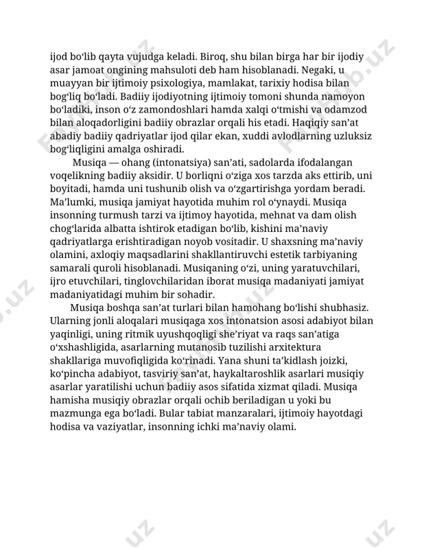 hlar melodik interval deyiladi. baravariga eshitilgan tovushlar garmonik interval deyiladi. bir vaqtda yoki birin-ketin eshitilgan ikki tovush qo’shilmasi interval deyiladi. interval lotinchada oraliq degan ma’noni anglatadi. birin-ketin eshitilgan tovushlar intervali melodik interval hosil qoladi. baravariga (bir vaqtda) eshitilgan tovushlar garmonik interval hosil qiladi. intervalning pastki tovushi interval asosi, yuqori tovushi esa interval cho’qqisi deyiladi. intervallarning melodik harakatlarivaqtida ko’tariluvchi va pastlashuvchi intervallar hosil qiladi. barcha garmonik intervallar va ko’tariluvchi melodic intervallar asosi ( eng pastki tovush ) dan yuqoriga qarab o’qiladi. pastlashuvchi melodik intervallar esa pastga tomon o’qilib, uning yonalishi ham ko’rsatiladi. xar bir interval ikki miqdori son va sifat miqdori bilan aniqlanadi miqdor pog’onalari soni bilan ifodalangan intervallar son miqdorli intervallar deyiladi miqdori ton va yarim tonlar soni bilan ifodalangan intervallar sifat miqdorli intervallar deyiladi. bir oktava oralig’ida hosil bo’lgan interval oddiy interval deyiladi. hammasi bo’lib sakkizta oddiy interval bor. ularning nomi shu interval hisobiga kiradigan pog’onalar soniga bog’liqdir. intervallar …