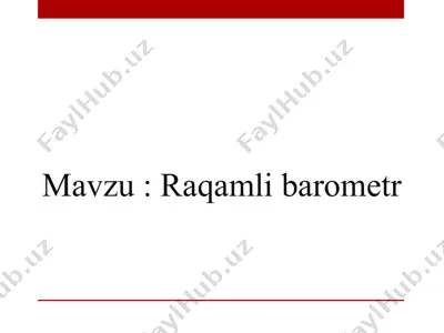 raqamli barometr — PPTX