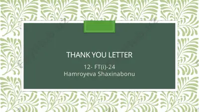"thank you letter" — PPTX