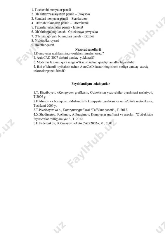 autocad dasturining ikki o‘lshamli loyihalash imkoniyatlari - Page 4