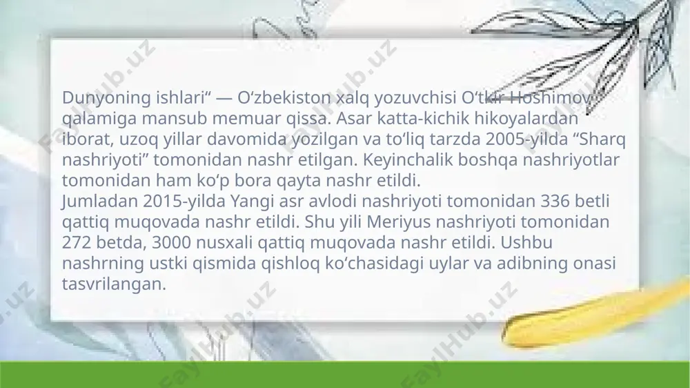 o‘zbekiston xalq yozuvchisi o‘tkir hoshimov - Page 3