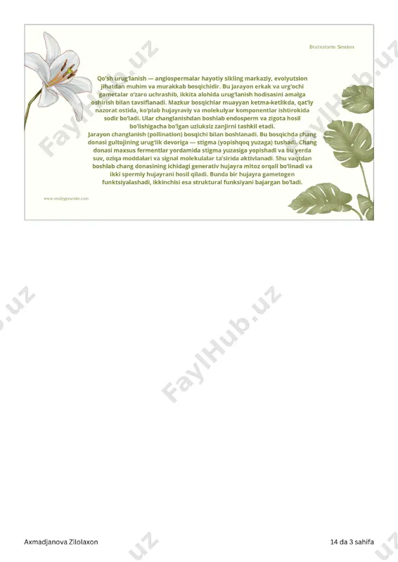 botanika fanidan tayyorlangan kurs ishi - Page 3