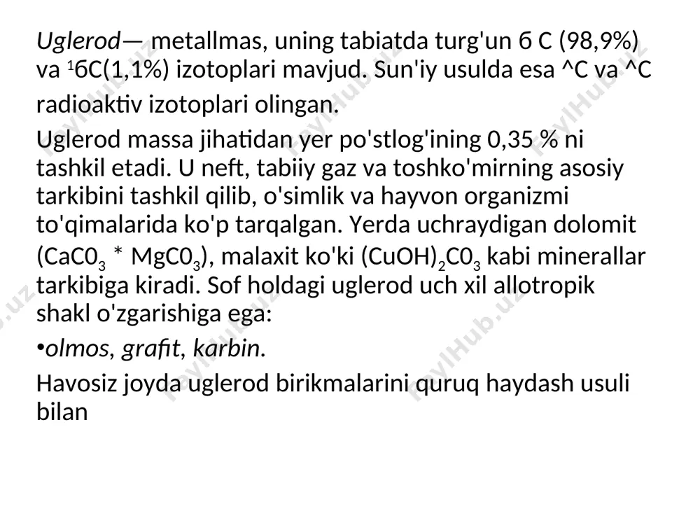 uglerod haqida ma'lumotlar - Page 2