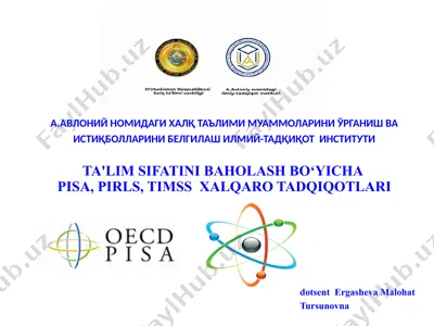 xalg ta'limi va ilmiy-tadqiqot instituti — PPTX