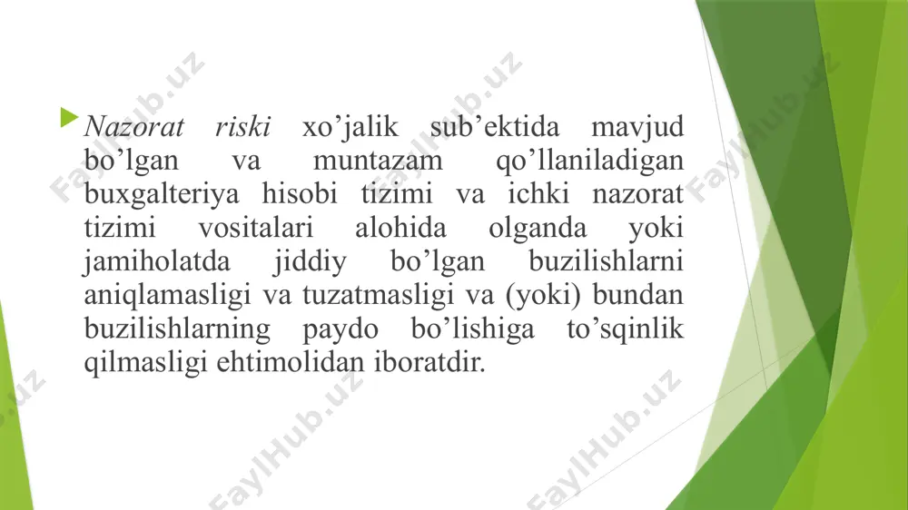 ichki nazorat tizimi va uni tuzilishini baholash - Page 5