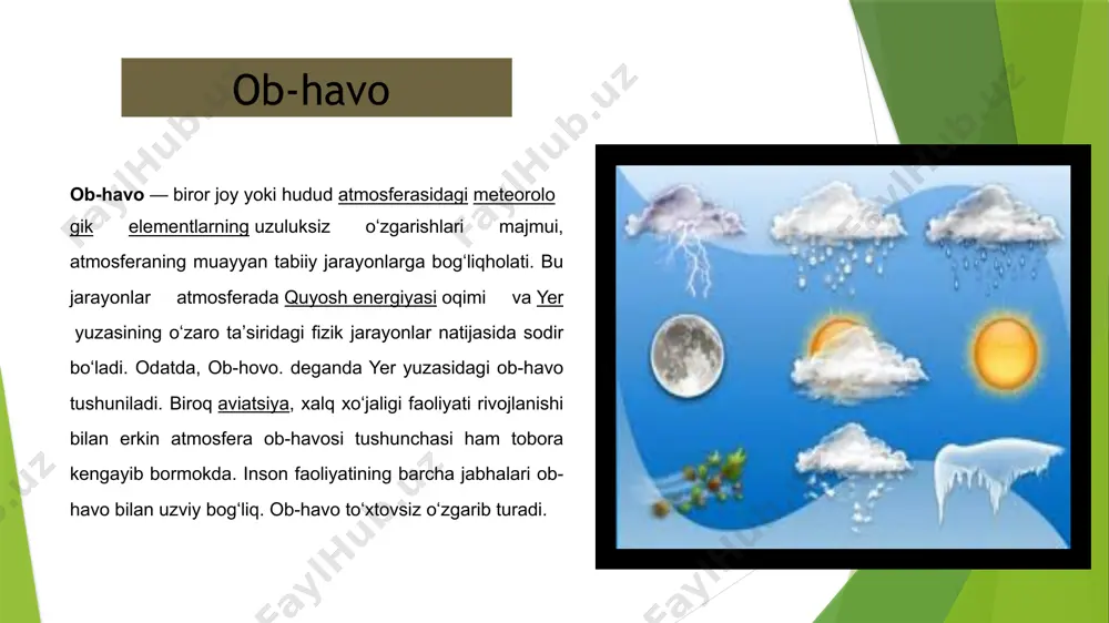 ob-havo elementlari, yog’inlar, temperatura, shamollar va ulardagi tabiiy o‘zgarishlarni anglash - Page 3