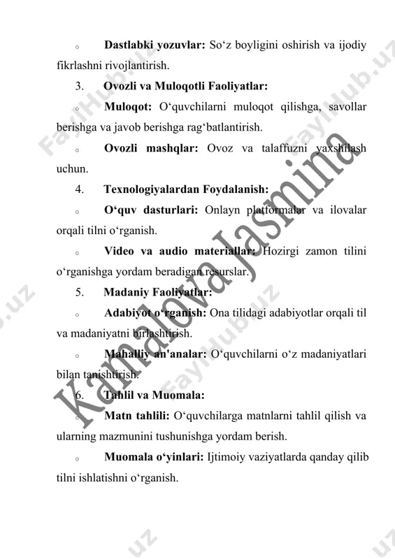 ona tilining barcha imkoniyatlaridan foydalanish - Page 5