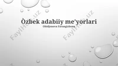 o'zbek adabiy me'yorlari — PPTX