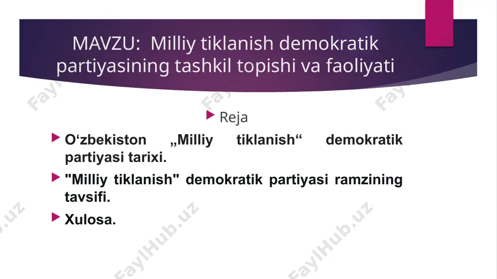 p oliy majlis qonunchilik palatasi hamda xalq deputatlari mahalliy kengashlarga boʻlib oʻtgan saylovlarda oliy majlis qonunchilik palatasiga – 31 nafar, xalq deputatlari mahalliy kengashlarga 954 nafar deputat saylandi. 2014 yil 27 dekabrda – oʻzmtdp oliy majlis qonunchilik palatasi hamda xalq deputatlari mahalliy kengashlarga boʻlib oʻtgan saylovlarda oliy majlis qonunchilik palatasiga – 36 nafar, xalq deputatlari mahalliy kengashlarga 1105 nafar deputat saylandi. 2015-2016-2021-yillarda partiya oʻzbekiston respublikasi prezidenti saylovlarida ishtirok etgan. prezidentlikka akmal saidov, sarvar otamuratov va alisher qodirovlar partiyadan nomzod sifatida koʻrsatilgan. 2008-yil 13-avgust kuni oʻzbekiston „milliy tiklanish“ demokratik partiyasi va oʻzbekiston „fidokorlar“ milliy demokratik partiyasi fraksiyalarining qoʻshma taʼsis yigʻilishi boʻlib oʻtdi va oliy majlis qonunchilik palatasidagi oʻzmtdpning yangi fraksiyasi tuzildi. 2019 yil 24 dekabrda – oʻzmtdp oliy majlis qonunchilik palatasi hamda xalq deputatlari mahalliy kengashlarga boʻlib oʻtgan saylovlarda oliy majlis qonunchilik palatasiga – 36 nafar, xalq deputatlari mahalliy kengashlarga 1266 nafar deputat saylandi. 2022 yil 1 aprel holatiga partiya aʼzolar …