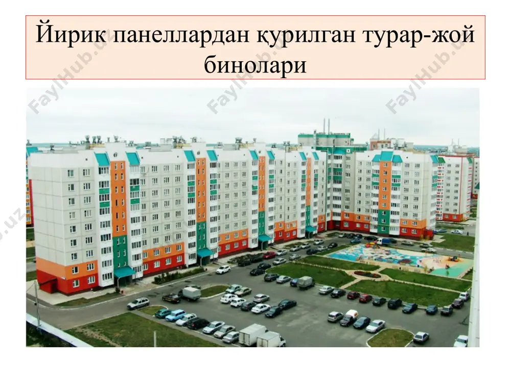танциялар, энергетика қурилиши ишлаб чиқариш базалари корхоналари киради. гидроэлектростанция гидроэлектроста́нция (гэс) — гидротехник иншоот тури бўлиб, энергия манбаи сифатида оқар сув ҳавзаларидаги, масалан, дарёлардаги сув массасининг ҳаракатидан ёки денгиз қирғоқларидаги тўлқинларнинг ҳаракатидан фойдаланадиган электростанциядир. гэс ларда электроэнергияни самарали ишлаб чиқариш учун иккита фактор муҳим ҳисобланди: - йил давомида сув билан кафолатли таъминла-ниши; - дарёнинг катта қияликда оқиш имконияти. тўлқин гэс сув тўлқинининг ҳаракати ҳисобига ишлайдиган гэсларнинг ишлаш принципи қуйидагича. тўлқин денгиздан қирғоқ томонга ҳаракатланганда турбогенераторнинг парракларини айлантиради ва электр токи ишлаб чиқарилади. сув қирғоқ томонда тўпланади ва қайта денгизга ўтаётганида яна турбогенератор парракларини айлантиради ва электр энергияси ишлаб чиарилади. бундай генераторларнинг турбинаси икки томонга айланадиган бўлади. кислогубск шаҳрида жойлашган тўлқин гэс (россия). тэс (иссиқлик электростанцияси) кўприк қурилиши кўприклар – муҳандислик конструкциялари иншооти бўлиб, дарёлар, бўғозлар, каналлар, сойлар, жарликлар, каньонлар, турли транспорт системалари каби табиий ёки суньий тўсиқлар устидан одамлар ва транспорт воситаларининг ҳаракатланиши (ўтиши) учун хизмат қиладилар. каньонлар сула́к каньо́ни …