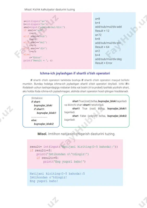 python dasturlash tilida tarmoqlanuvchi dasturlarni tayyorlash - Page 3