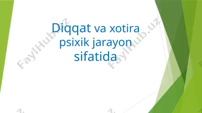 psixik jarayonlar va xotira — PPTX