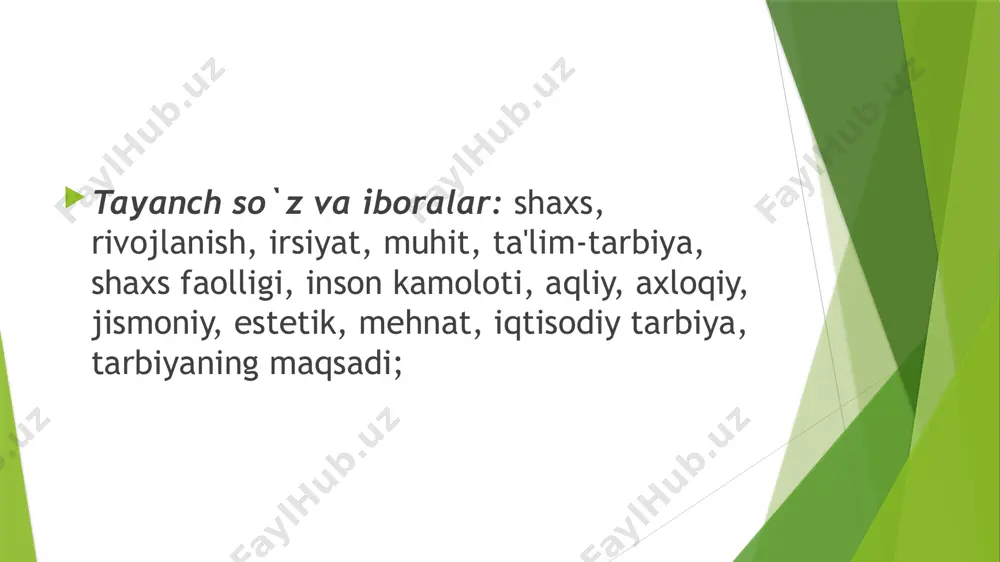 muhitning shaxs shakllanishidagi o'rni nihoyatda beqiyosdir. irsiy belgilarning rivojlanishi ham insoniy-ijtimoiy muhitda yashashga bog'liqligiga ko'plab misollar keltirish mumkin. inson bolasi, agar ijtimoiy-insoniy muhitga emas, boshqa muhit, aytaylik hayvonlar muhitiga tushib qolsa, unda irsiy belgi­larning ayrim biologik ko'rinishlari saqlanadi, lekin insoniy fikr, faoliyat, xatti-harakat bo'lmaydi (1920-yilda hindistonlik doktor singx midnapur shahri yaqinidagi bo'ri uyasidan topib olgan qizchalar kamola va amota hayoti bunga misol bo'ladi). irsiyat nishonalari shaxsni shakllantirishning obyektiv omillariga kiradi. odamlar organizmdagi anatomik tuzilishni, fiziologik harakatni, asab tipini, asosiy shartsiz reflekslarni meros qilib oladilar. odam shaxsi va xulqining rivojlanishida biologik omillarning rolini yuksak baholab, shaxsni naslga bog'lab o'rganuvchi bixe-viorizm, pragmatizm, biogenetik oqimlar bo'lib, ularning ayrim vakillari odam bolasi ona pushtidaligidayoq bo'lajak shaxsga xos barcha xususiyatlarga ega bo'ladi desa, ayrimlari ong va aqliy qobilyat ham nasldan-naslga o'tadi, deydi. ba'zilari esa bolaning axloqiy jihatdan o'sishini ham irsiyatga bog'laydi. ijtimoiy muhitning buyuk insonlar shakllanishidagi o'rni mu­him bo'lib, alisher navoiy-shoir, eynshteyn-fizik, ulug'bek-astronom, ibn sino-tabib …