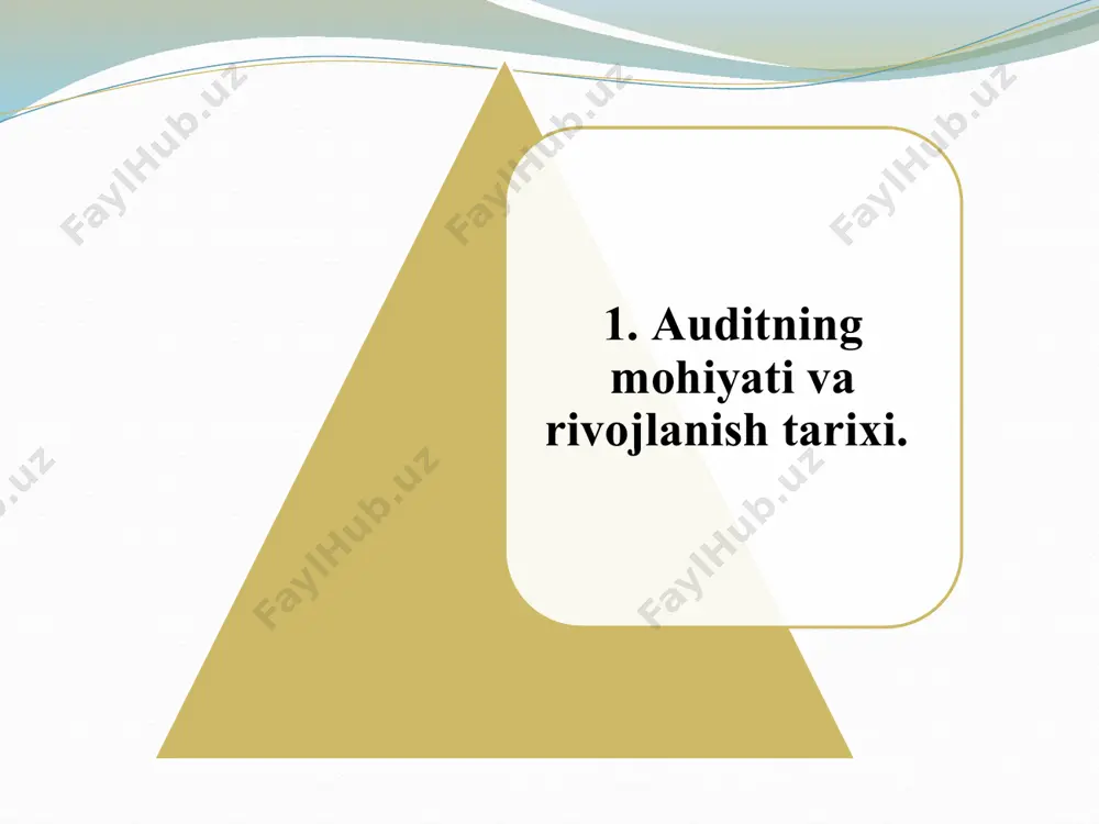 pul-kredit bitimlarini hisobga olishni va kompaniyaning moliyaviy hisobotlarini tayyorlashni tartibga soluvchi faoliyat audit - moliyaviy axborotning haqiqiy va adolatli nuqtai nazardan qarashini mustaqil baholashni o‘z ichiga olgan analitik vazifa buxgalteriya hisobi standartlari hisobni yuritish bo`yicha minimal talablarni audit standartlari esa auditni sifatli o‘tkazishni bo`yicha minimal talablarni o`z ichiga oladi buxgalteriya - soddalashtirilgan vazifa bo‘lib, u buxgalterlar tomonidan amalga oshiriladi audit murakkab vazifadir, shuning uchun auditorlar uni bajarish uchun talab qilinadi buxgalteriyaning asosiy maqsadi tashkilotning rentabelligini, moliyaviy ahvolini va ish faoliyatini aniqlashdir. buxgalteriya - doimiy faoliyat. buxgalteriya hisobi - bu boshqarishning boshlanishi audit moliyaviy hisobotning to‘g‘ri tuzilganligini tekshirish hisoblanadi. audit davriy faoliyatdir. 13 xulosa buxgalteriya hisobi va audit xizmati ixtisoslashgan sohalardir, biroqauditning ko‘lami keng miqyosda buxgalteriya hisobidan kengroqdir, chunki turli xil aktlar, soliq qoidalari, har bir tarmoq bo`yicha qonunchilik me`yori talablari, buxgalteriya standartlari va audit standartlarini bilish bilan bir qatorda kommunikatsiya qobiliyatlari ham talab qilinadi. auditor tomonidan taqdim etilgan hisobotlar kreditorlar, …