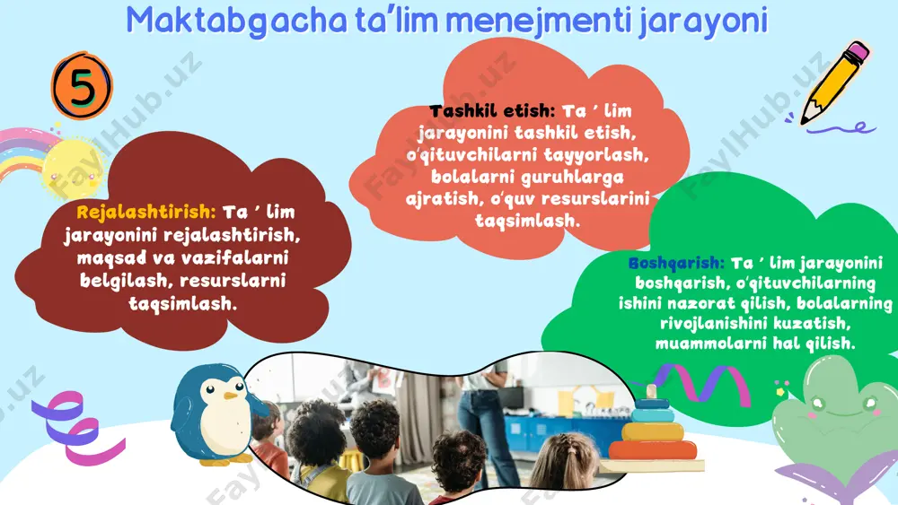 maktabgacha taʼlim menejmenti fanining maqsad va vazifalari - Page 5