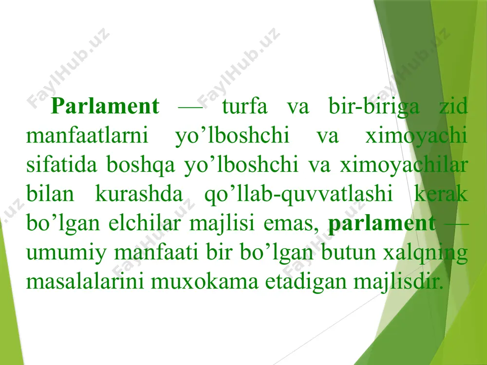 i; qonunchilik palatasi tomonidan qabul qilingan qonun; qonunga doir uning kontseptsiyasi bayon etilgan tushuntirish xati; qonun qabul qilinishi munosabati bilan qonun hujjatlariga o'zgartishlar va qo'shimchalar kiritish to'g'risidagi, shuningdek qonun hujjatlarini o'z kuchini yo'qotgan deb topish to'g'risidagi qonun; o'zgartirilishi, qo'shimcha kiritilishi, o'z kuchini yo'qotgan deb topilishi yoki qabul qilinishi lozim bo'lgan qonunosti hujjatlarining ro'yxati; moddiy xarajatlar talab etuvchi qonunlar uchun moliyaviy-iqtisodiy asos; davlat daromadlarining qisqartirilishini yoki davlat xarajatlarining ko'paytirilishini, shuningdek o'zbekiston respublikasi davlat byudjetining moddalari bo'yicha o'zgartishlarni nazarda tutuvchi qonunlar yuzasidan o'zbekiston respublikasi vazirlar mahkamasining xulosasi. ovoz berish va qarorlarni qabul qilish tartibi senatning qarorlari uning majlislarida ochiq yoki yashirin ovoz berish orqali qabul qilinadi. ochiq ovoz berish nomma-nom bo'lishi mumkin. senat majlislarida ovoz berish ovozlarni hisoblashning elektron tizimidan yoki yashirin ovoz berish byulletenlaridan foydalangan holda amalga oshirilishi mumkin. senat majlisida ovozlarni hisoblashning elektron tizimidan foydalanilishi ustidan nazoratni senatorlar jumlasidan bo'lgan guruh amalga oshiradi. senat qarorlari, agar o'zbekiston respublikasining konstitutsiyasida va …