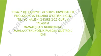 american culture mustaqil ishtiroki — PPTX