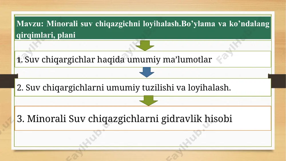 gruntli to‘g‘on tanasida va to‘g‘on tanasidan chetda qirg‘oqdagi suv chiqargichlar. birinchi turdagisiga quvurli, ikkinchisiga esa - tunnelli hamda kichik bosimlarda qo‘llaniladigan ochiq suv chiqargichlar kiradi. suv chiqargichlar minorali - minorasiz va boshqaruv kamerali - minorasiz bo‘lishi mumkin. gidromeliorativ qurilish sharoitlarida suv chiqargichlarni odatda to‘g‘on tanasida o‘rnatiladi, ular temir-beton galereya ko‘rinishida bo‘ladi. suv chiqargichlar doimiy yoki davriy ishlashi mumkinligi ularning vazifasiga ko‘ra aniqlanadi. doimiy ishlaydigan suv chiqargichlar (masalan, pastki biefga foydali suvlarni chiqarish) bir - biriga bog‘liq bo‘lmay ishlaydigan ikkita quvur chizig‘idan tashkil topgan bo‘lishi kerak. suv chiqargichlarda ikki qator zatvor o‘rnatiladi - ta’mirlash va ishchi. odatda zatvorlar suv chiqargichning boshlanishda joylashtiriladi, bu ekspluatatsiya davrida ularni kuzatish va ta’mirlash imkoniyatini beradi. ammo zatvorlarni suv chiqargichning o‘rtasida va oxirida joylashtirish mumkin: ba’zida zatvorning holati uning konstruktiv xususiyatlarini aniqlaydi (masalan, konusli zatvor bo‘lgan holatda). umuman zatvorlarni joylashtirish o‘rni texnik - iqtisodiy asoslash bo‘yicha aniqlanadi. suv chiqargichlar minorasi ko‘pincha planda to‘g‘ri burchakli bajariladi, ularning …