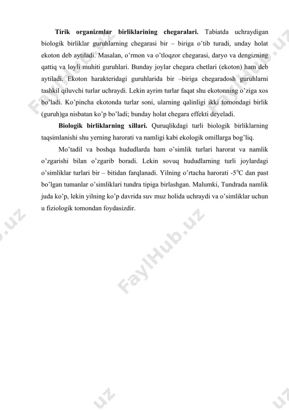 son va biosfera. t., “o’qituvchi”1995. 8. tursunov x.t. ekologiya asoslari va tabiatni muhofaza qilish. “saodat ria”, 9. to’xtayev a.s. ekologiya. t., “o’qituvchi”1998. 10. qodirov e.b. va boshqalar. tabiiy muhitni muhofazalashning ekologik asoslari. t., “o’zbekiston”, 1999. 11. ergashev a., ergashev t. ekologiya, biosfera va tabiatni muhofaza qilish. t., “yangi asr avlodi”, 2005. 12. xolmurodov j. ekologiya va qonun. t., “adolat”. 2000. 13. www.ziyonet.uz