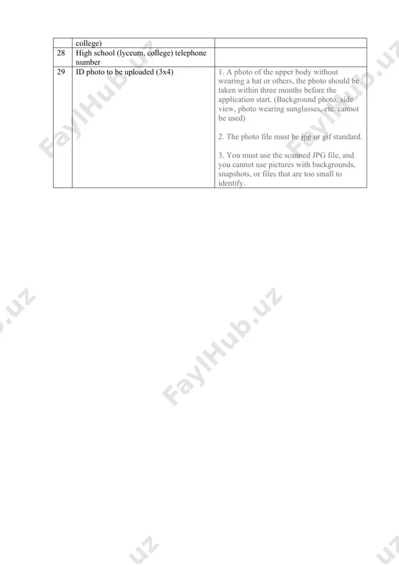 online ariza uchun zarur ma'lumotlar - Page 2