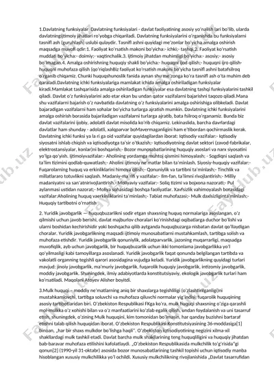 davlatning funksiyalari — DOCX