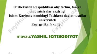yashil iqtisodiyot taqdimoti — PPTX
