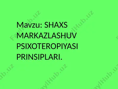 psixoterapiya — PPTX