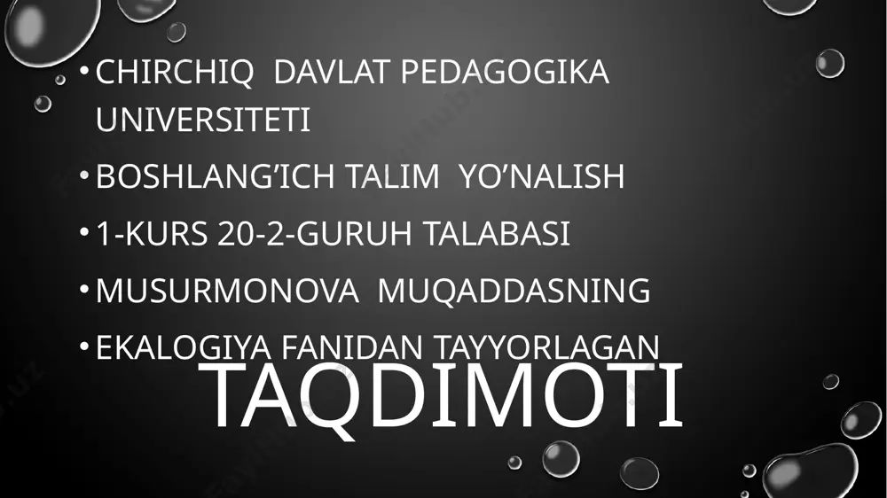 lishi, yerlarning oʻzlashtirilishi, shaharlar, zavod, fabrikalar, sunʼiy suv havzalari, yoʻllar qurilishi va b.) b.dagi biokimyoviy jarayonlarga katta taʼsir oʻtkazmoqda. yer osti boyliklarini qazib olib, juda kup miqdorda yoqilgʻi yoqilishi moddalar almashinuvini tezlashtirib, b. tarkibi va uning gomeostaz holatiga taʼsir koʻrsatadi. shu tufayli b.ni bir butun, muayyan darajada tartibga solingan murakkab dinamik sistema deb qaralishi unda kechadigan jarayonlarni toʻgʻri tushunib olishga yordam beradi. biosfera toʻgʻrisidagi taʼlimot ekologiya, biotsenologiya va b. fanlarning rivojlanishida, tabiat va jamiyatning rivojlanishi bilan bogʻliq boʻlgan juda koʻp oʻta murakkab muammolarni xal etishda katta ahamiyatta ega. o’simliklar ekologiyasi 2 ta bo’limga bo’linadi. autekologiya bitta o’simlikka bo’ladigan ekologik omillarning ta’sirini o’rganadi. sinekologiya esa barcha o’simliklarga ekologik omillarning ta’sirini o’rganadi. autekologiya sinekologiya har qanday o’simlik tashqi muhit bilan uzviy bog’liq bo’lib, ular evaliyutsion taraqqiyot jarayonida turlicha moslashib borgandir. hayotning dastlabki bosqichlarida tirik organizmlar dastlab suvda keyin havoda, tuproqda va nihoyat organizmlarning o’zida parazitlik bilan hayot kechirishga moslashganlar. tashqi muhitdan o’simliklar …