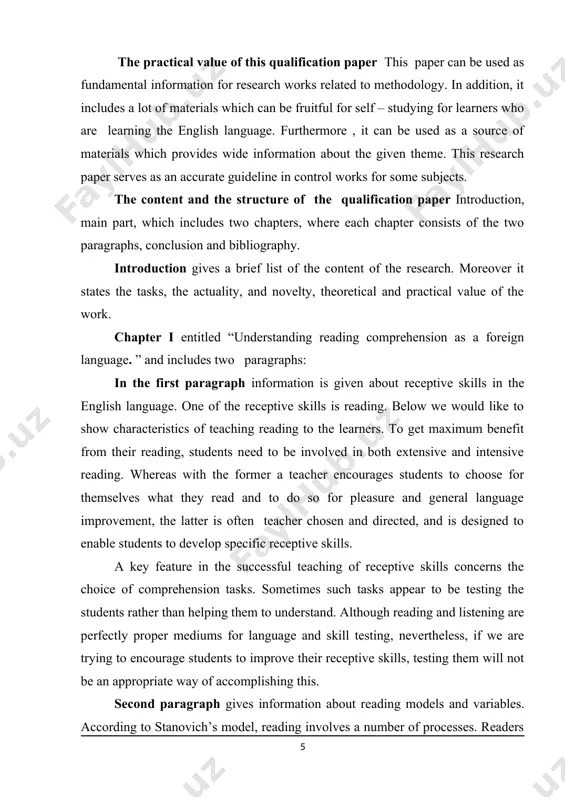 writing. true/false judgements. in this format, the child reads or listens to a passage and is then presented with a number of statements, each of which is true or false with respect to the text. the second paragraph i will discuss some issues and considerations in language testing especially validity and reliability and test specifications . reading assessments are used for many purposes, but all appropriate uses begin from an understanding of the reading construct, an awareness of the development of reading abilities, and an effort to reflect the construct in assessment tasks. the complexity of the construct of reading, as well as its development, also reveals the potential complexity of reading assessment. assessment of reading proficiency is important as a way to understand students’ overall reading abilities based on some assumed construct of reading and to determine if students are appropriately prepared for further learning and educational advancement. conclusion …