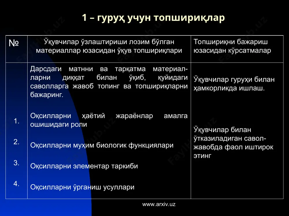 оқсиллар оксиллар дарс ишланма - Page 5