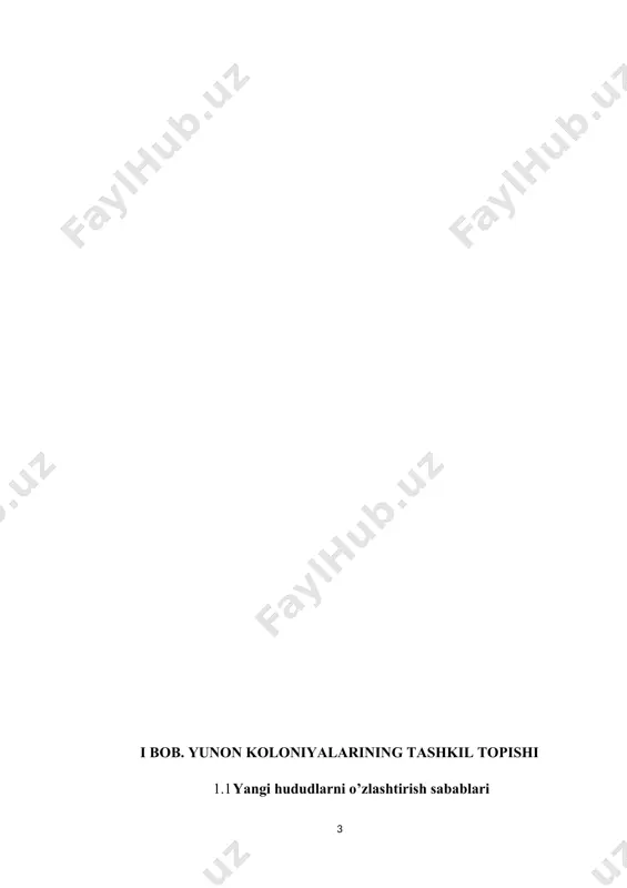 bilan doimiy aloqada bo‘lgan. yunonlar o‘zini yagona xalq – ellinlar deb, o‘z vatanini esa ellada deb atashgan. yunonlar o‘zlashtirilgan yerlar tevaragida yashovchi yunon bo‘lmagan xalqlarni «varvarlar» deb atashgan. mil. avv. viii – vi asrlarda ko‘pdan ko‘p yunon koloniyalari tashkil topdi. bu davr tarixda buyuk yunon koloniyalashtirishi nomini olgan. qora dengiz sohillarida olviya, xersones, pantikapey va boshqa yirik koloniyalar vujudga keldi. yangi mamlakatlar bilan tanishuv yunon madaniyatini boyitdi. masalan, miloddan avvalgi viii asrda yunonistonda finikiya alifbosiga asoslangan yangi yozuv vujudga keldi. alifbo 24 ta harfdan iborat bo‘lgan. ular orasida unli harﬂar paydo bo‘ldi. koloniyalar va yunon shaharlari o‘rtasida mahsulot ayirboshlanish savdo-sotiq va hunarmandchilik ravnaq topishiga asos yaratdi. koloniyalardan elladaga g‘alla, metallar va qullar keltirilar edi[footnoteref:2]. qadimgi yunon savdogarlari va dengiz fermerlari sayohatchilar yunonistondan tashqariga ko'chib ketishdi. ular o'zlarini boshqaradigan koloniyalar sifatida tashkil etilgan, odatda yaxshi hududlarda, yaxshi portlar, do'stlar qo'shnilari va savdo imkoniyatlari bilan joylashdilar. keyinchalik, bu qizi koloniyalarining ayrimlari o'z …