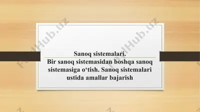 sanoq sistemalari — PPTX