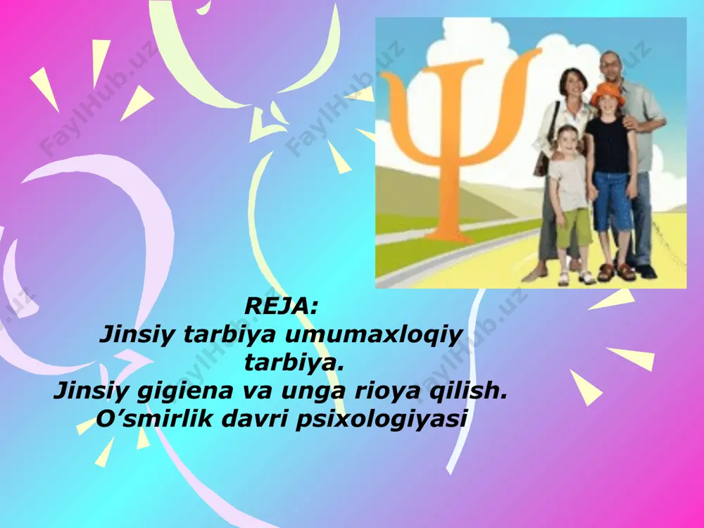jinsiy tarbiya — umumaxloqiy tarbiyaning ajralmas tarkibiy qismi bo’lib, u ba’zilar o’ylagandek, farzand balog`at yoshiga etgan davrdan emas, bil’aks uning murg`ak davridanoq boshlanishi kerak. amerika olimi a.kinzining kuzatishicha, jinsiy hissiyotlarga o’xshash his-tuyg`ularni ilk bora sezish qizlarda 4 oylikdan, o’g`il bolalarda esa 5 oylikdan boshlanib, u xuddi kattalar organizmidagi fiziologik o’zgarishlarga o’xshab ketar ekan. olimlarning kuzatishlaricha, bolalarning erta jinsiy balog`atga etishiga asosan, quyidagilar sabab bo’layotir: birinchidan, bir yarim, ikki yoshdan oshgan bolalar ko’rganlarini eslab qolishi mumkinligini ba’zi ota-onalar tushunmaydilar. ikkinchidan, bola tug`ilgandanoq uning jinsiy a’zolarini toza tutish lozimligi unutiladi. jinsiy gigienaga rioya qilmaslik tashqi jinsiy a’zolarning bulg`anishiga olib keladi. unga yuqumli manbaning tushishi esa kasalliklarni keltirib chiqarish bilan xatarlidir. uchinchidan, bolaning jundan to’qilgan har xil dag`al, badanni qichitadigan kiyim-kechaklar kiyishi, tos atrofi va chot orasi kiyimlarining tor bo’lishi, bolaning tuvakda uzoq o’tirishi kabi holatlar ham jinsiy a’zolarda qon dimlanishiga sabab bo’ladi. to’rtinchidan, ko’pchilik ota-onalar bolalarini erkalatib qitiqlashadi, orqasiga shappatilab urishadi yoki …