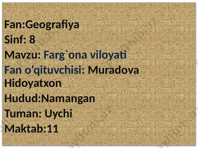 farg`ona viloyati — PPTX