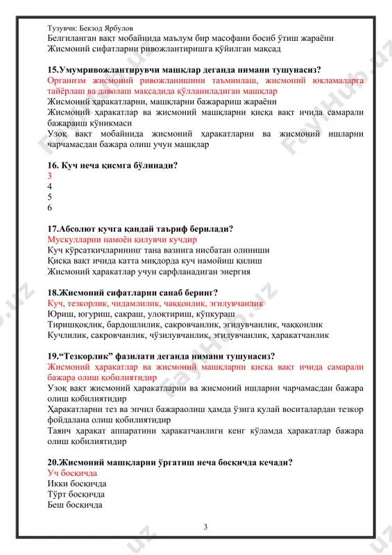 engil atletikadan test savollar va javoblari - Page 3