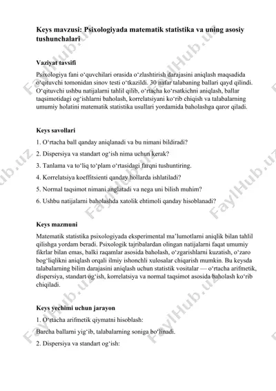 psixologiyada matematik statistika — DOCX
