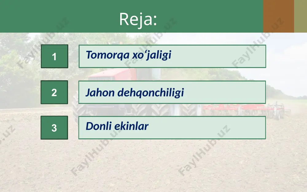 artibda uy-joy qurish va uy-joyni obodonlashtirish uchun berilgan yer uchastkalari, shuningdek meros qilib qoldiriladigan umrbod egalik qilish huquqi asosida dehqon xo‘jaligini yuritish uchun berilgan yer uchastkalari bilan bog‘liq munosabatlarga nisbatan tatbiq etilmaydi. 2-modda. tomorqa xo‘jaligi to‘g‘risidagi qonunchilik tomorqa xo‘jaligi to‘g‘risidagi qonunchilik ushbu qonun va boshqa qonunchilik hujjatlaridan iboratdir. 3-modda. tomorqa xo‘jaligi tomorqa xo‘jaligi shaxsiy tomorqa yer uchastkalarida qishloq xo‘jaligi mahsulotlarini ham erkin savdo uchun, ham oila ehtiyojlari uchun yetishtirish (qayta ishlash) bilan bog‘liq mehnat faoliyatidir. tomorqa xo‘jaligi tadbirkorlik faoliyati hisoblanmaydi va tomorqa xo‘jaligini davlat ro‘yxatidan o‘tkazish talab etilmaydi. tomorqa xo‘jaligida qishloq xo‘jaligi mahsulotlarini yetishtirish (qayta ishlash) bo‘yicha shaxsiy mehnati bilan ishtirok etishga asoslangan faoliyatni mustaqil ravishda amalga oshiruvchi shaxs aholi bandligi to‘g‘risidagi qonunchilikda belgilangan tartibda o‘zini o‘zi band qilgan shaxs maqomini olishi mumkin. lexuz sharhi qarang: o‘zbekiston respublikasi “aholi bandligi to‘g‘risida”gi qonunining 35-moddasi. tomorqa xo‘jaligini yuritish uchun ajratilgan shaxsiy tomorqa yer uchastkasida yetishtirilgan (qayta ishlangan) qishloq xo‘jaligi mahsulotlari xususiy mulkdir. …