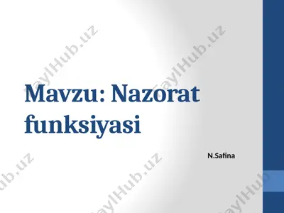 nazorat funksiyasi — PPTX