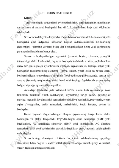 induksion datchiklar — DOCX