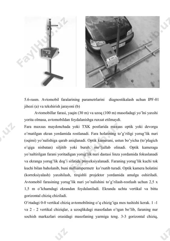 avtomobil rul boshqarmasini va yoritgichlarni diagnostikalash, txk va jt jihozlari - Page 5
