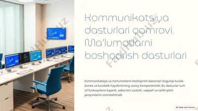 kommunikatsiya dasturlari qamrovi. maʼlumotlarni boshqarish dasturlari — PPTX