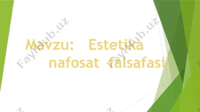 estetika nafosat falsafasi — PPT