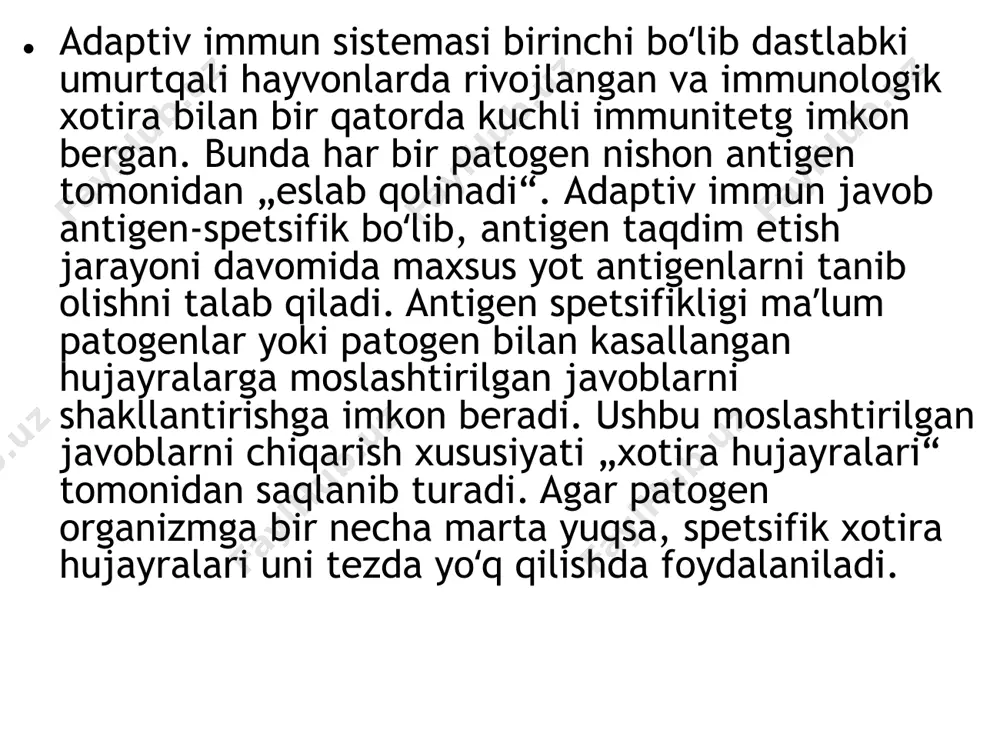 adaptiv immunitet, shakllanish prinsiplari. hujayraviy gumoral tipdagi immun reaksiyalar, mexanizmlari - Page 4