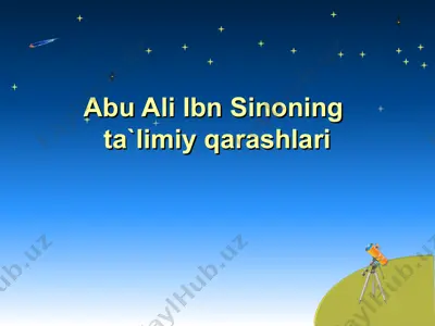 abu ali ibn sinoning ta\\'limiy qarashlari — PPT