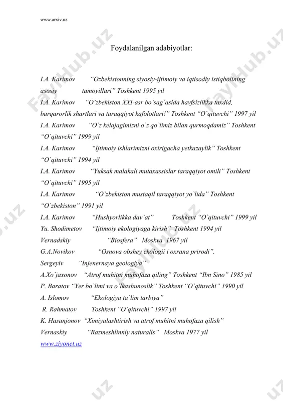 ekologiya strukturasi, predmeti, vazifalari - Page 5