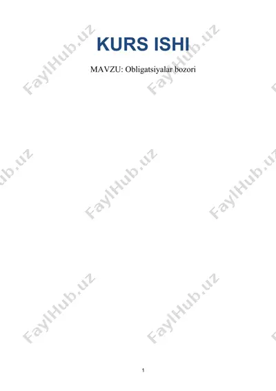 obligatsiyalar bozori — DOCX
